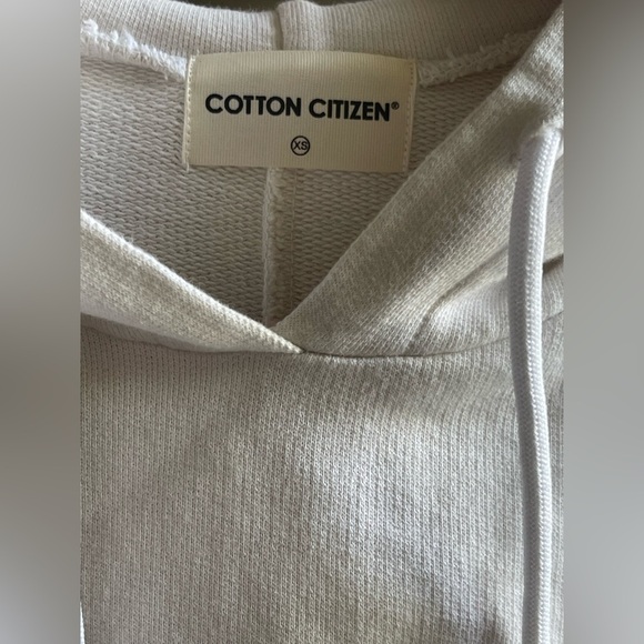 NWT Cotton Citizen 100% Cotton White Cropped Hoodie Size XS - Picture 3 of 10